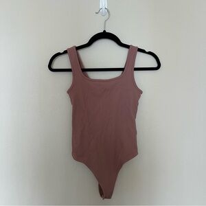 SOLD Abercrombie & Fitch Soft AF 90s Ribbed Tank Bodysuit in Size XS, Dusty Rose